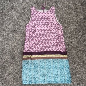 LOFT Dress - Purple and Blue Geometric